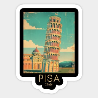 A Vintage Travel Illustration of Pisa - Italy Sticker